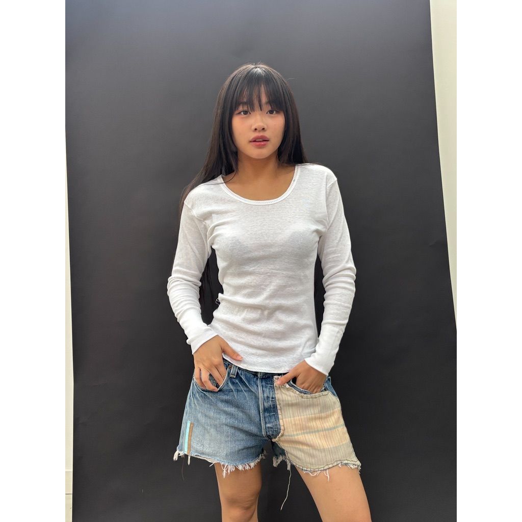 Useless Long Sleeve Rainbow Stitch T Shirt