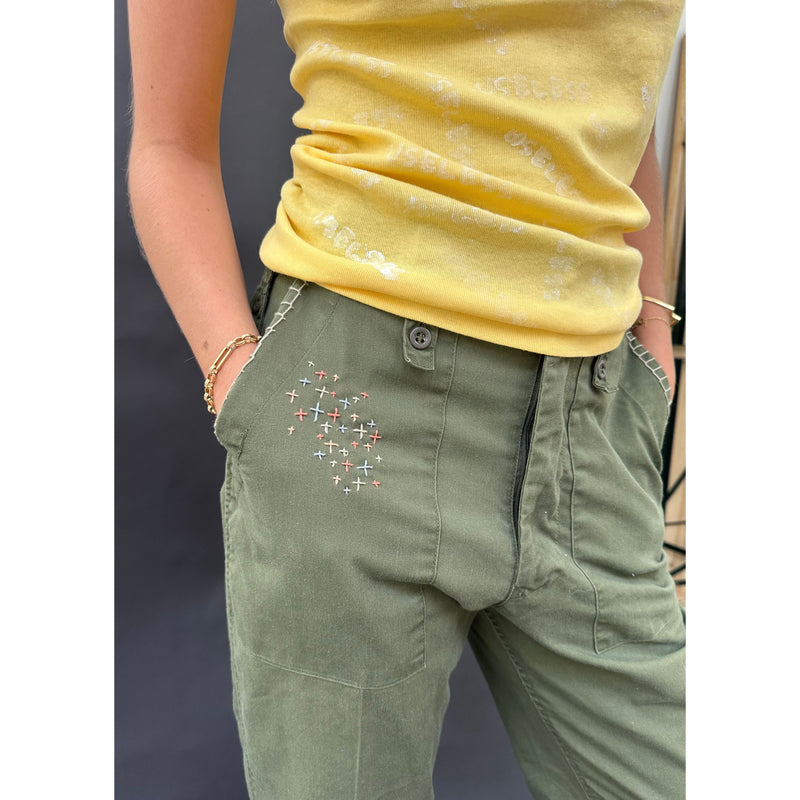 Useless Embroidered Cargo Trousers