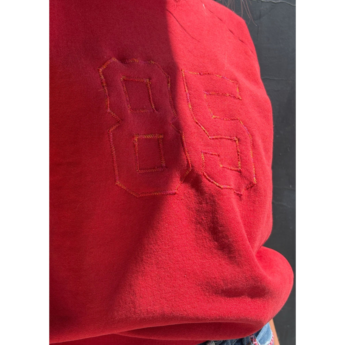Useless Upcycled Red Sportif-Style Sweat