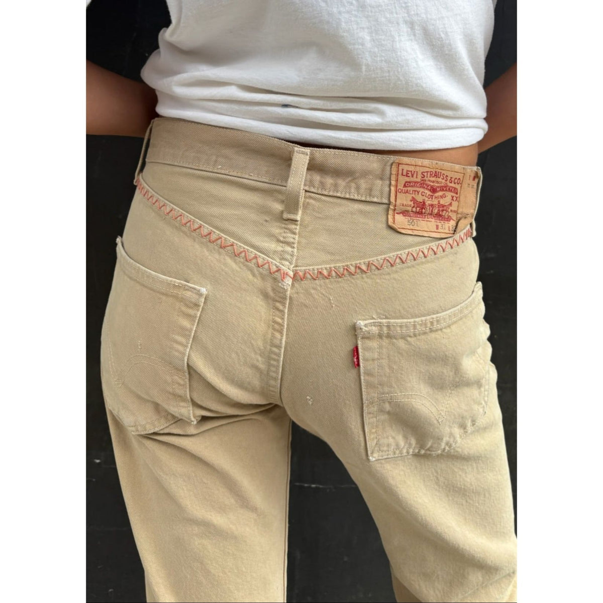 Useless Upcycled Biscuit-Coloured Levi's