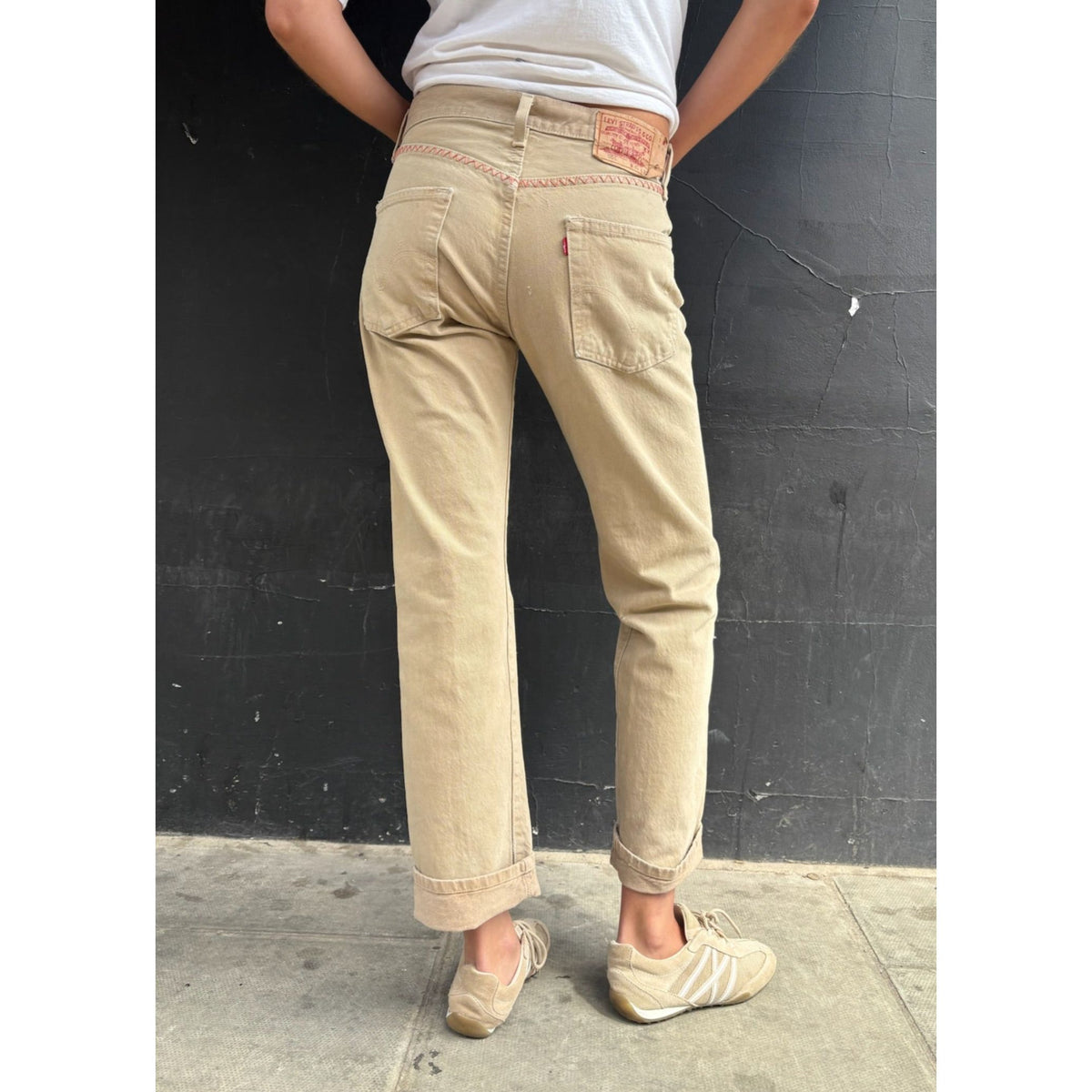 Useless Upcycled Biscuit-Coloured Levi's