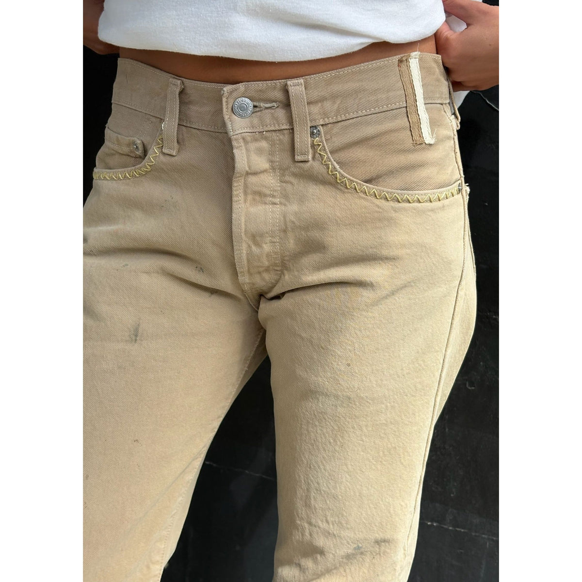 Useless Upcycled Biscuit-Coloured Levi's