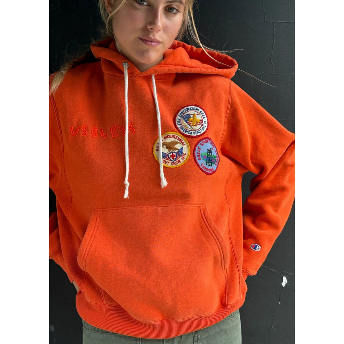 Useless Upcycled Patched Hoodie