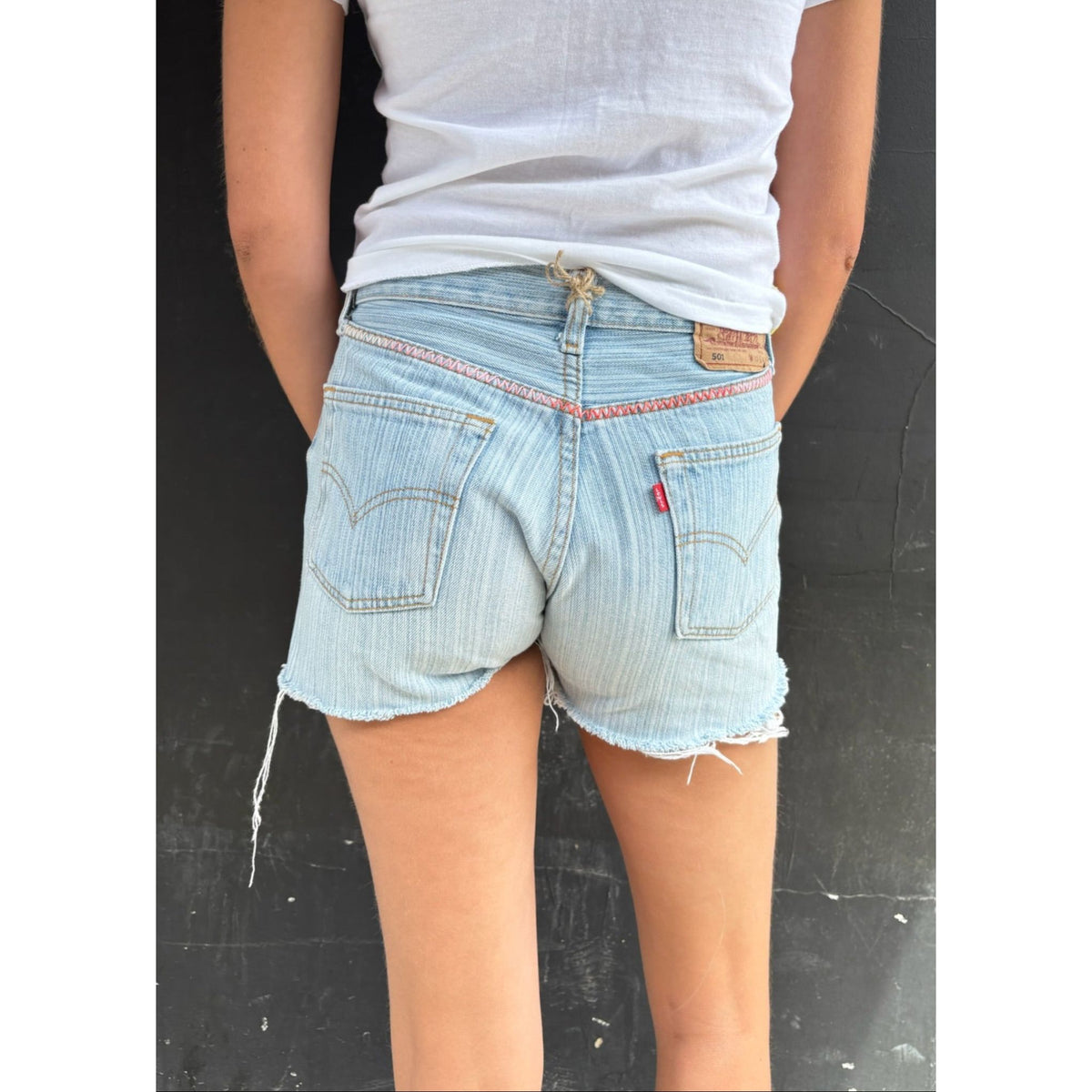 Useless Upcycled Japanese Wash Cut-Offs Pink/Orange Tab