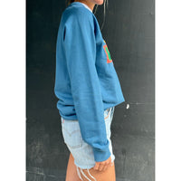 Useless Upcycled Appliqued Blue Sweat