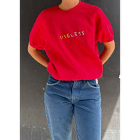 Useless Embroidered Red S/S Sweatshirt