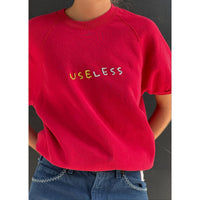 Useless Embroidered Red S/S Sweatshirt