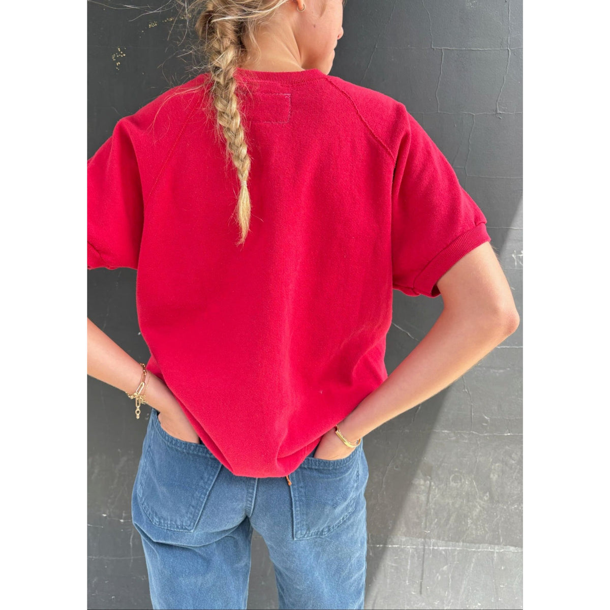 Useless Embroidered Red S/S Sweatshirt