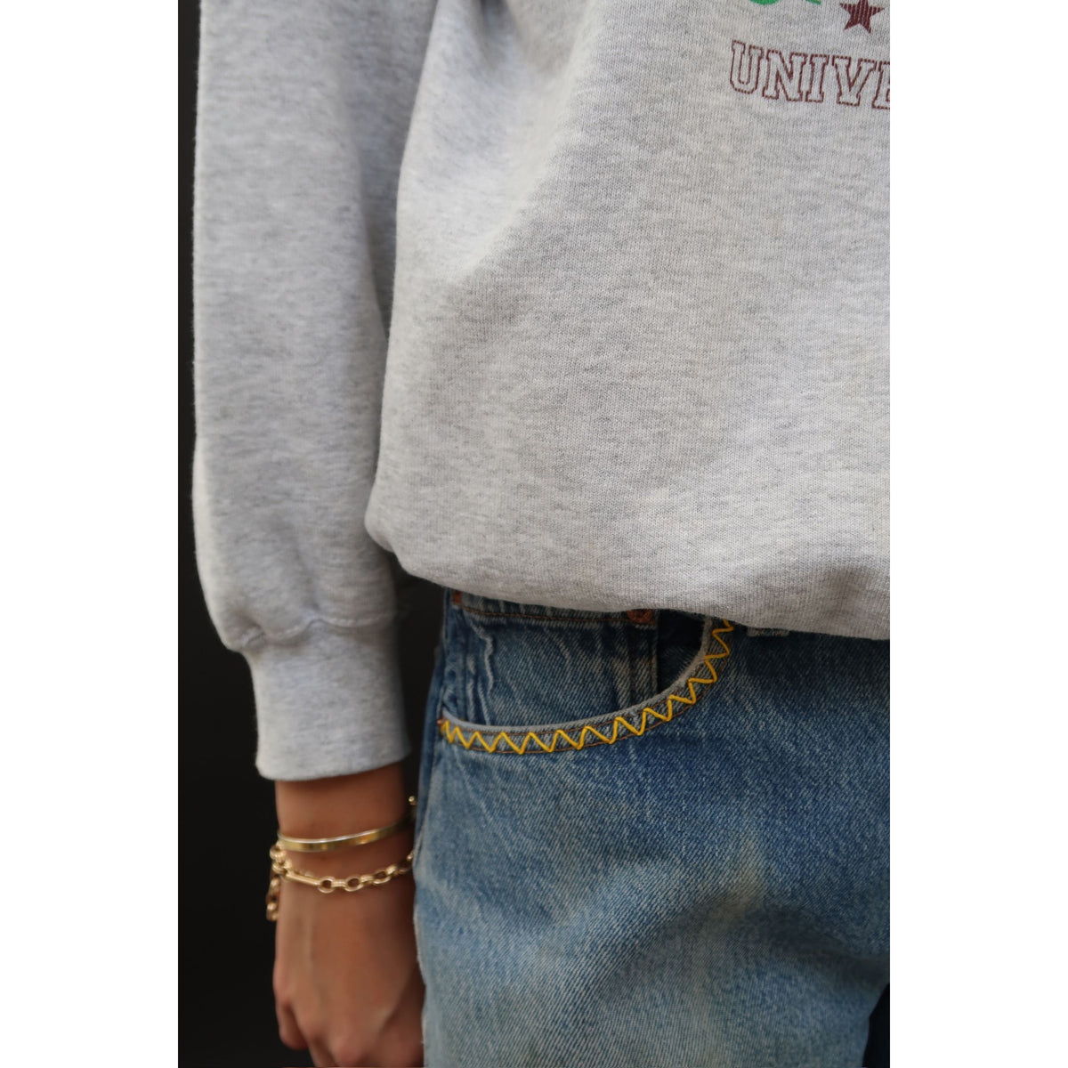 Useless Vintage Levi's 501s with Zig Zag Embroidery