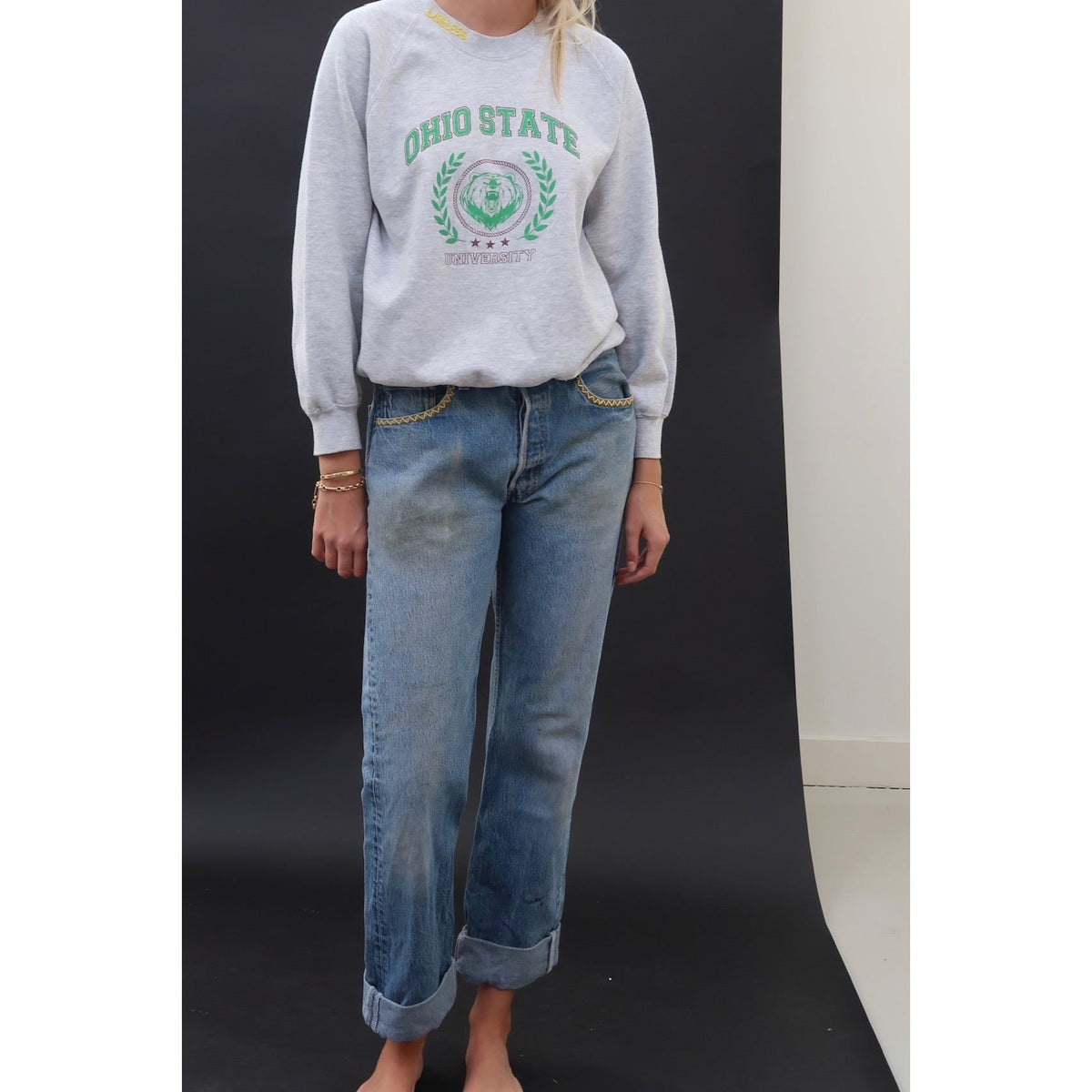 Useless Vintage Levi's 501s with Zig Zag Embroidery