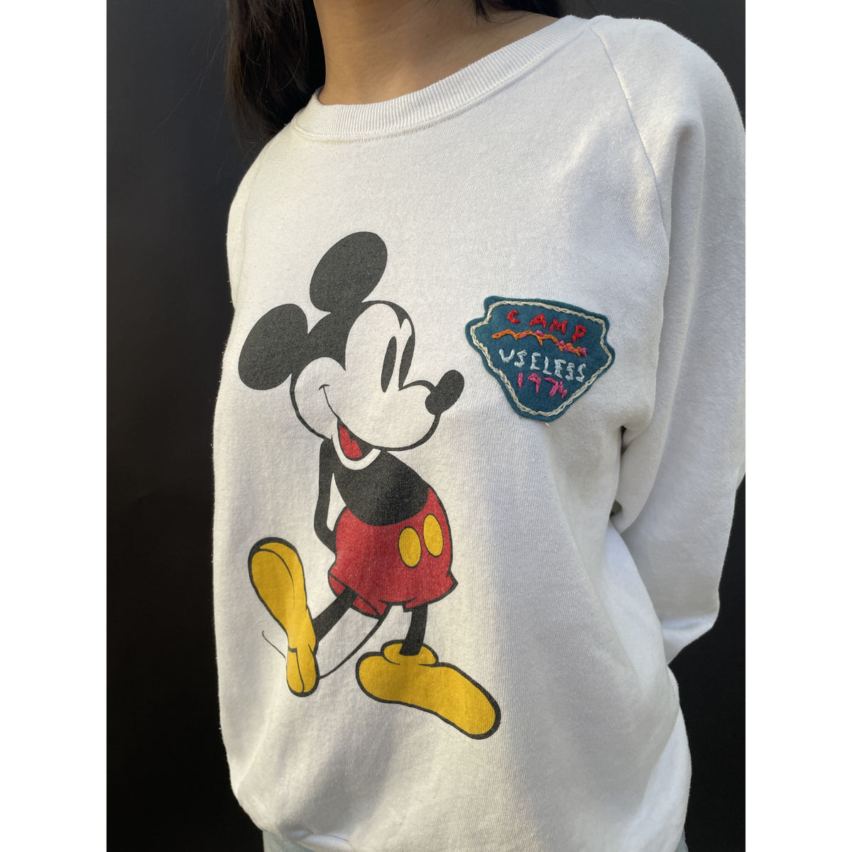 Useless Mickey Mouse White Sweatshirt