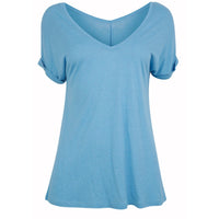 Scoop V-neck T Sky