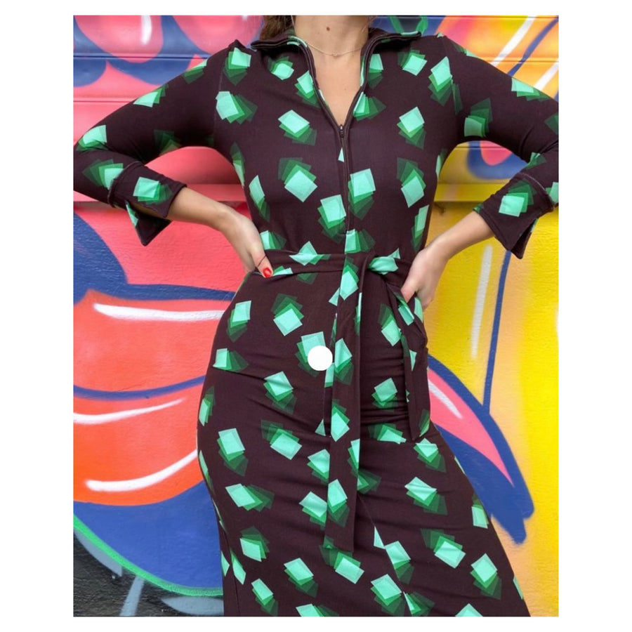 The West Village Shirt Dress Green Square