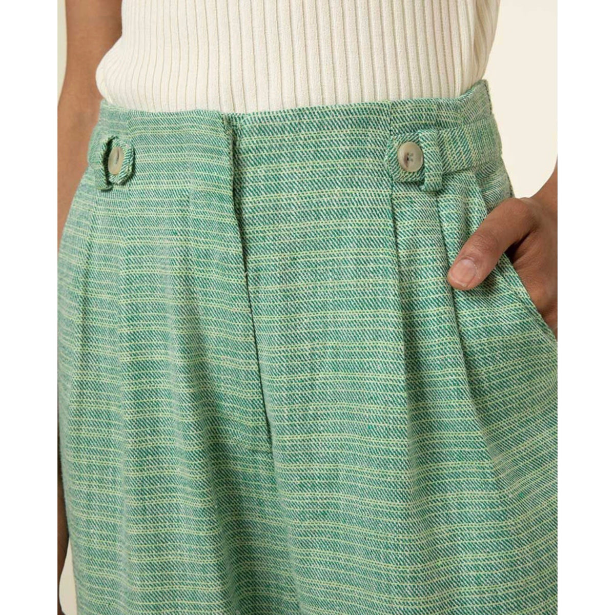 FRNCH Pipcus Wide Leg Emerald Pants by