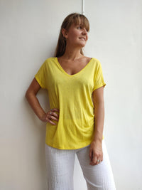 Scoop V-neck T Sky