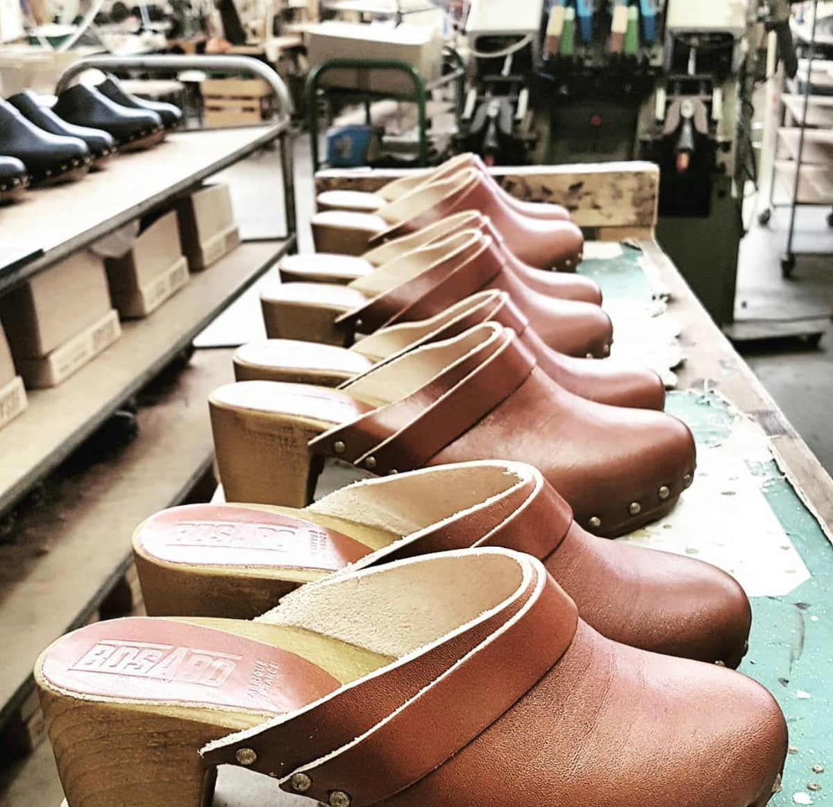 Bosabo Vegetable Leather Tan Clogs