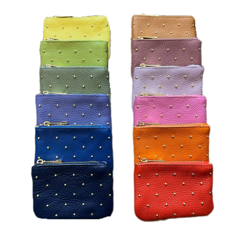 Marlon Matt Leather Studded Purse
