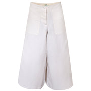 Linen, Cotton flared trouser in white