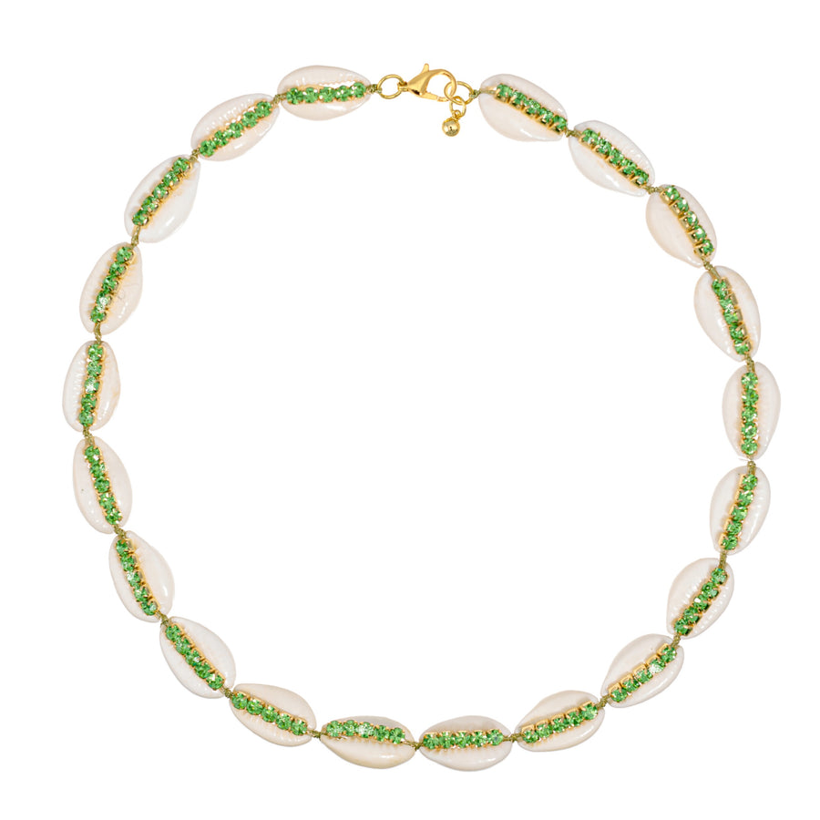 Talis Chains - Shell necklace rhinestone green