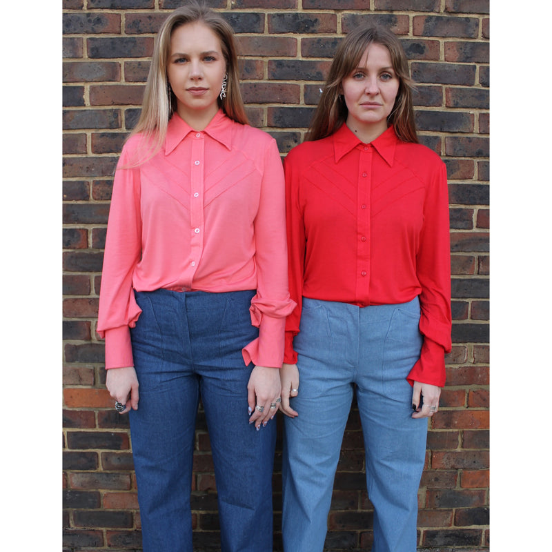 The West Village Pintuck Shirt Pink