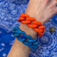 Resin Link Bracelet Emerald