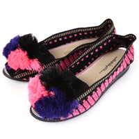 Black & pink espadrilles