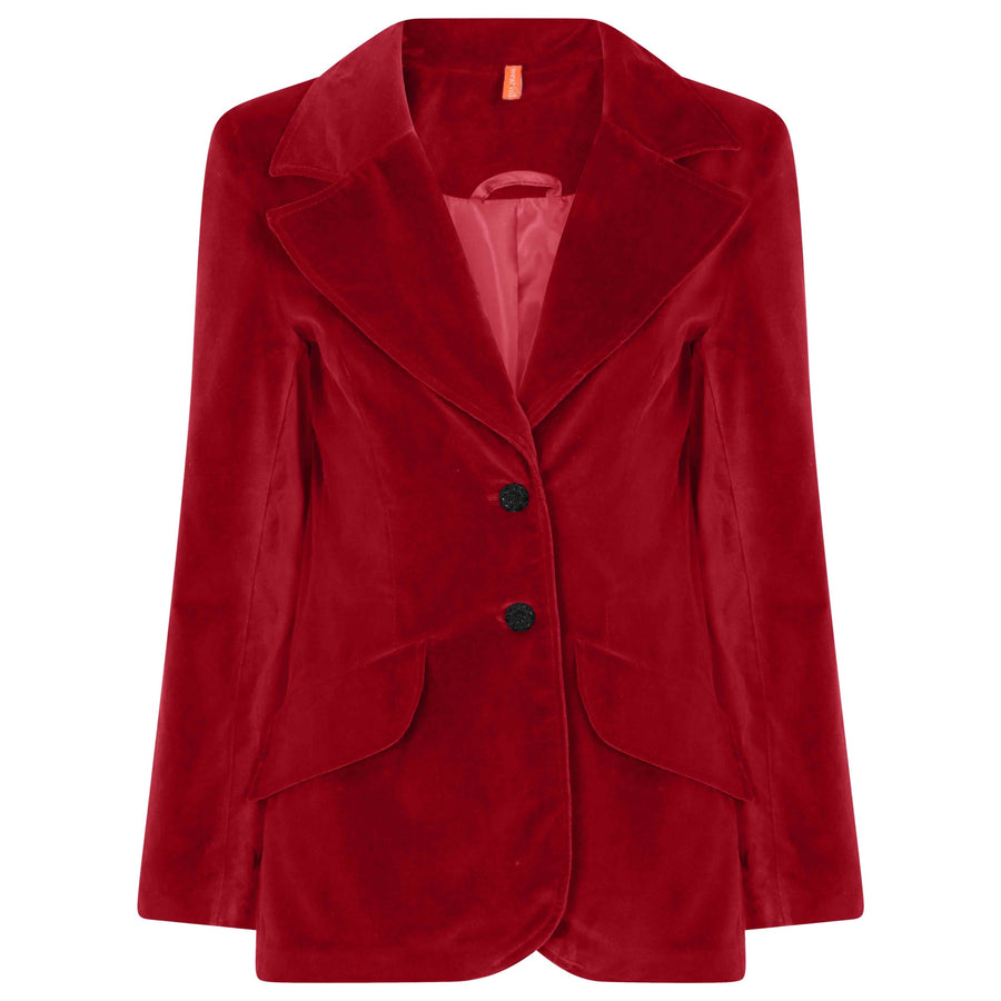 The West Village Susan Velvet Jacket Red
