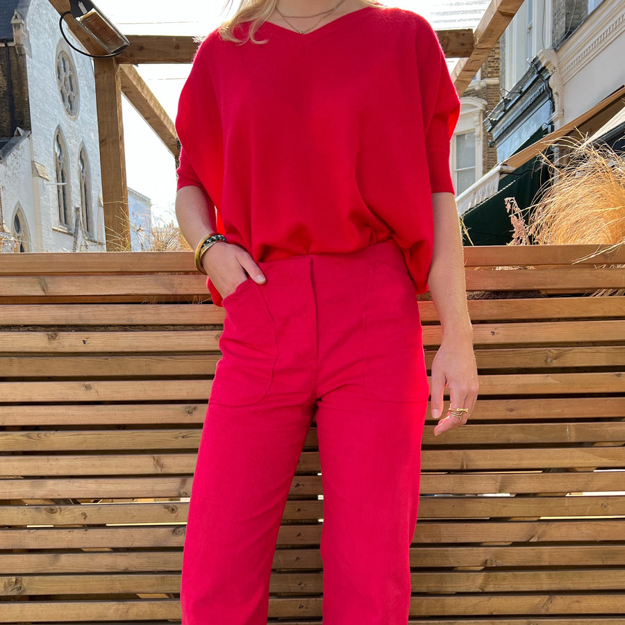 The West Village Melrose Cord Pant Red