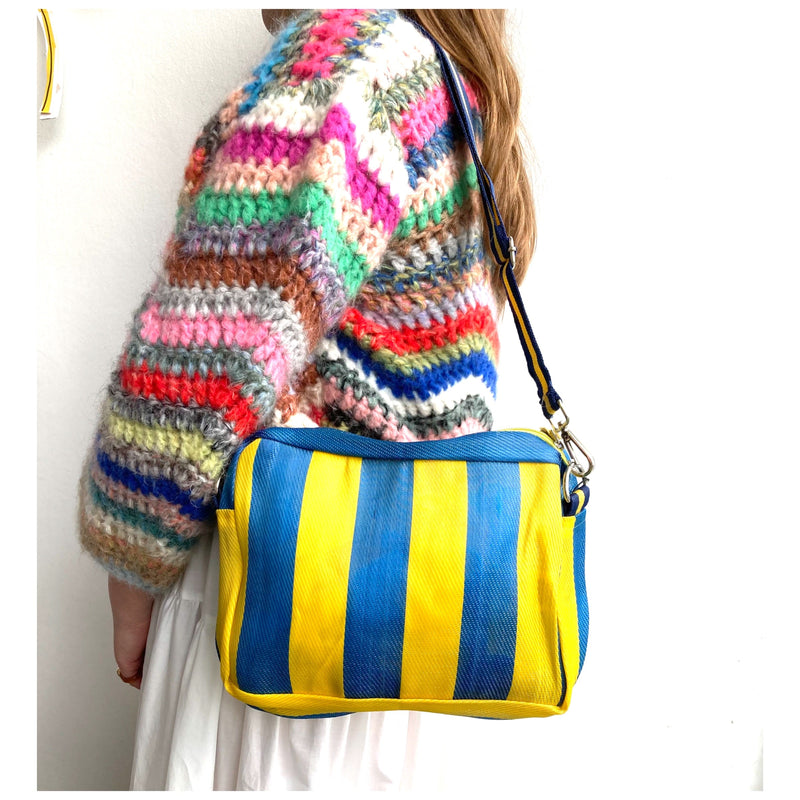 Striped Beach Cross Body / Clutch