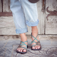 Plaka Palm Leaf Sandals Turquoise