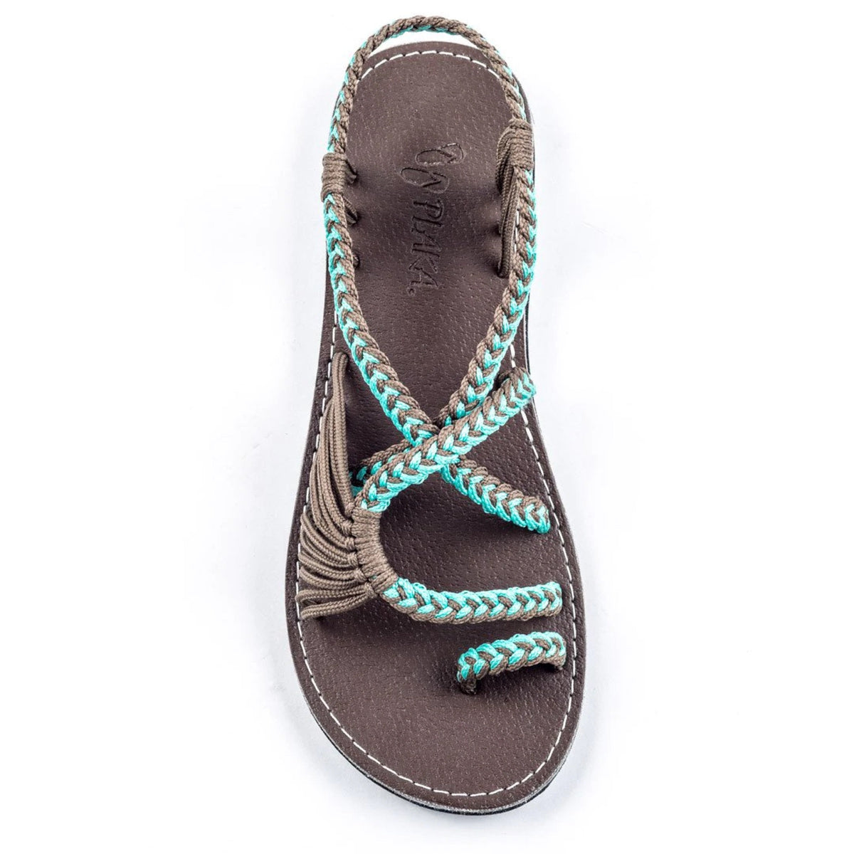 Plaka Palm Leaf Sandals Turquoise