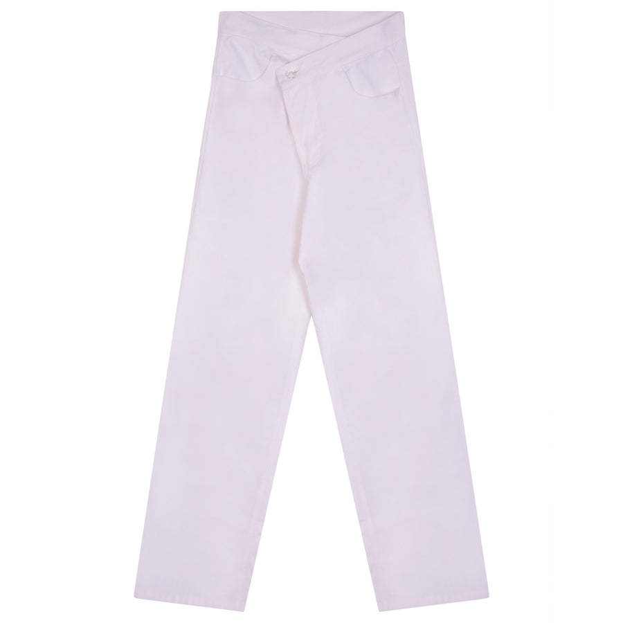 The West Village- Drop Fly Trouser White
