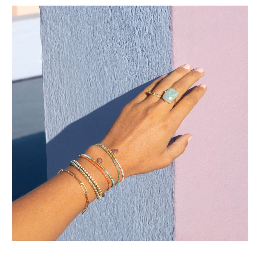 Une A Une Amazonite Rectangle Ring