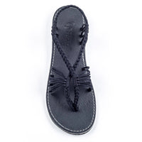 Plaka Palm Leaf Sandals Black