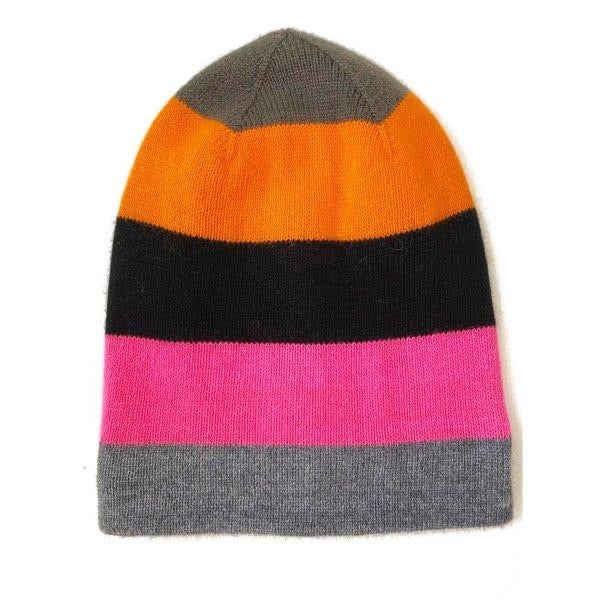 Sally - Multicoloured cashmere beanie hat