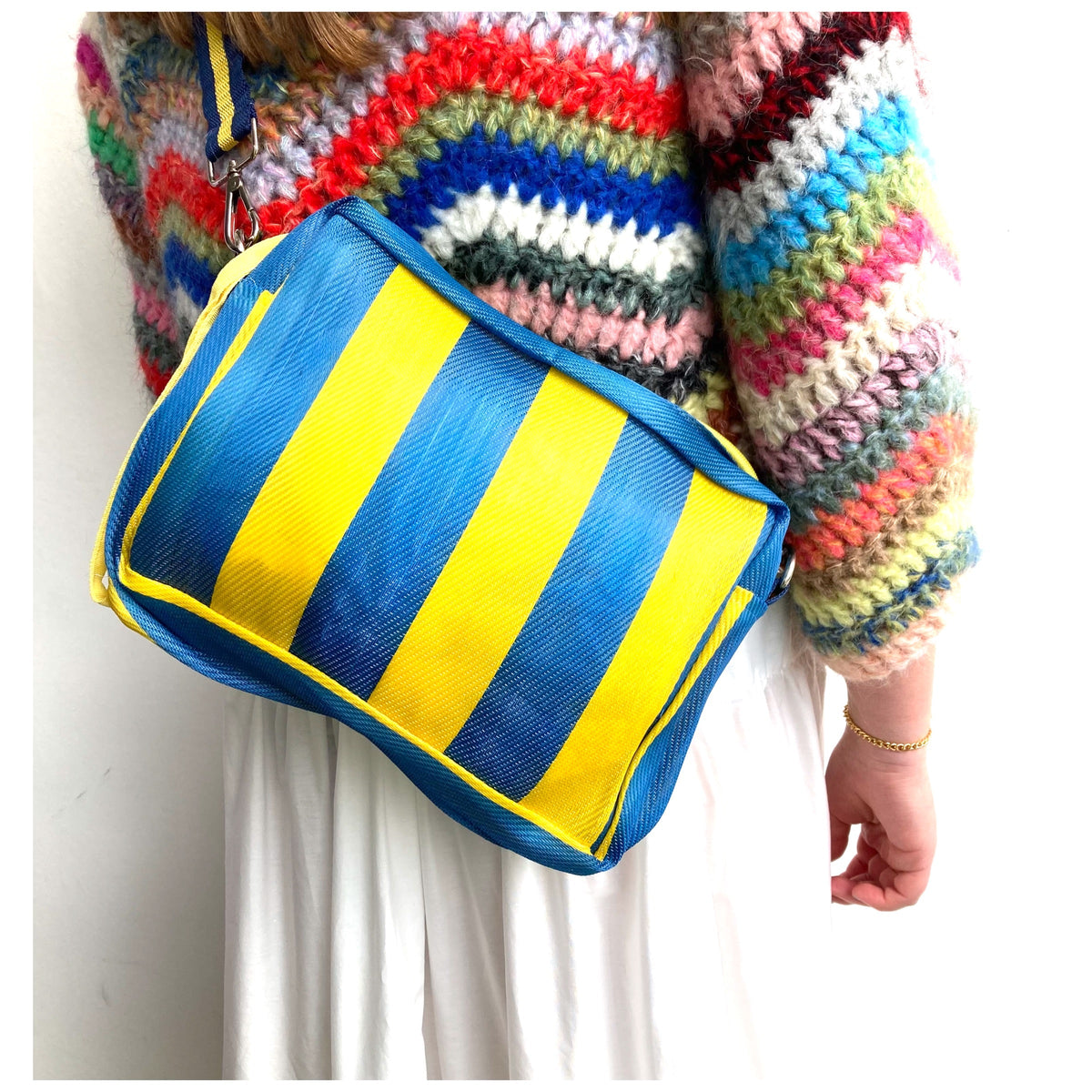 Striped Beach Cross Body / Clutch