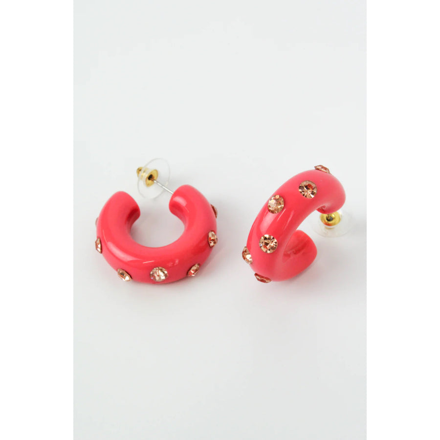My Doris - Chunky Gem Hoop Earrings *colours available