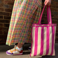 Alex Max Striped Beach Tote Green/Orange
