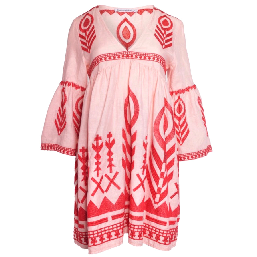 Kori Greek Archaic- Classic Mini Dress Pink/Red
