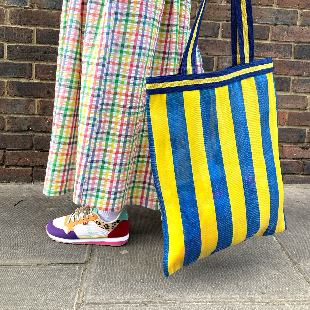 Alex Max Striped Beach Tote Green/Orange