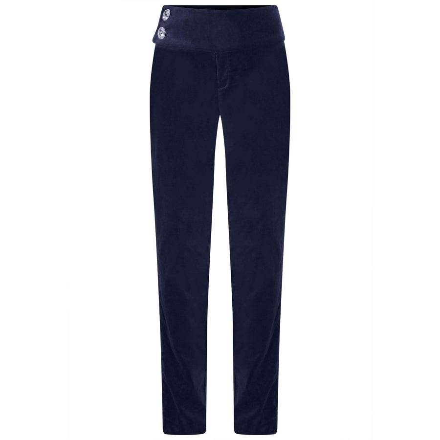 The West Village Tapered Low Rise Velvet Navy